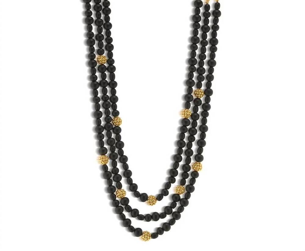 NEW CAPUCINE DE WULF women's berry triple strand necklace in ebony
